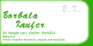 borbala kaufer business card