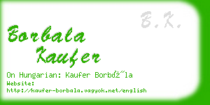 borbala kaufer business card